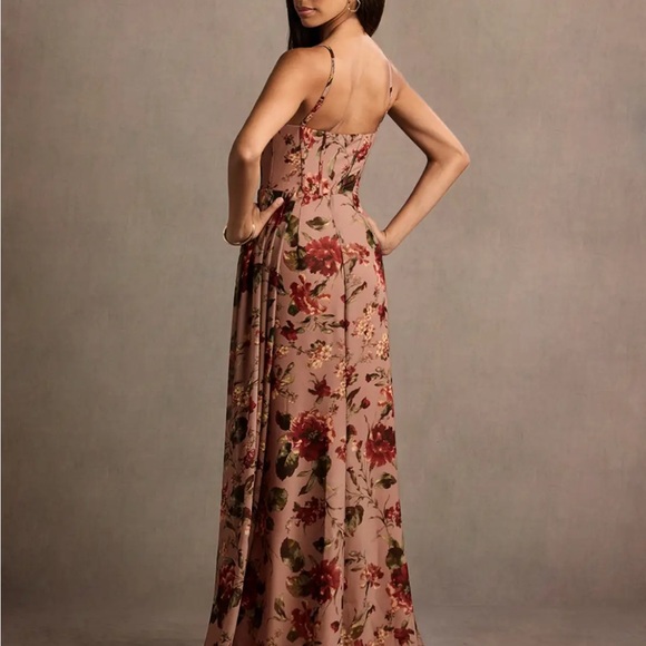 Azazie Dusty Rose Floral Maxi Dress - Picture 4 of 8